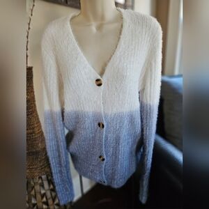Easel White and Lilac Ombre Cardigan
